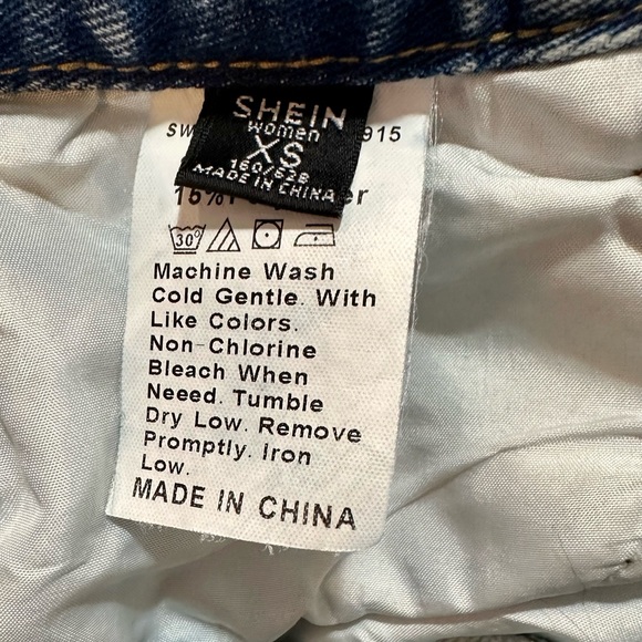 SHEIN - Women's Denium JEANS Sz XS - BLUE ACID WASH - Picture 9 of 14